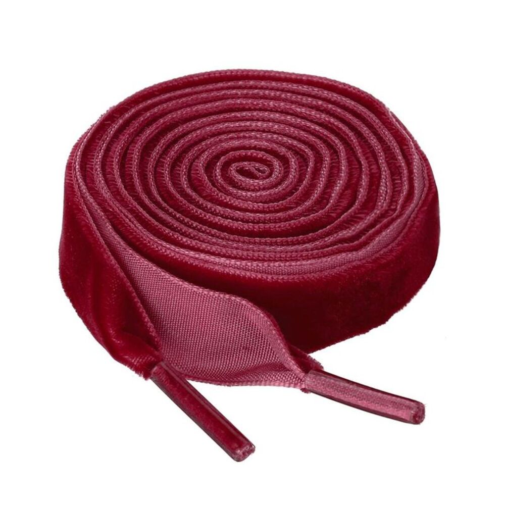 Flat Velvet 0.6 Inches Wide Ribbon Shoe Laces Strings Wine red
